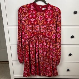 AMUR Codi Floral Mini Dress with Ruffles - Size 4